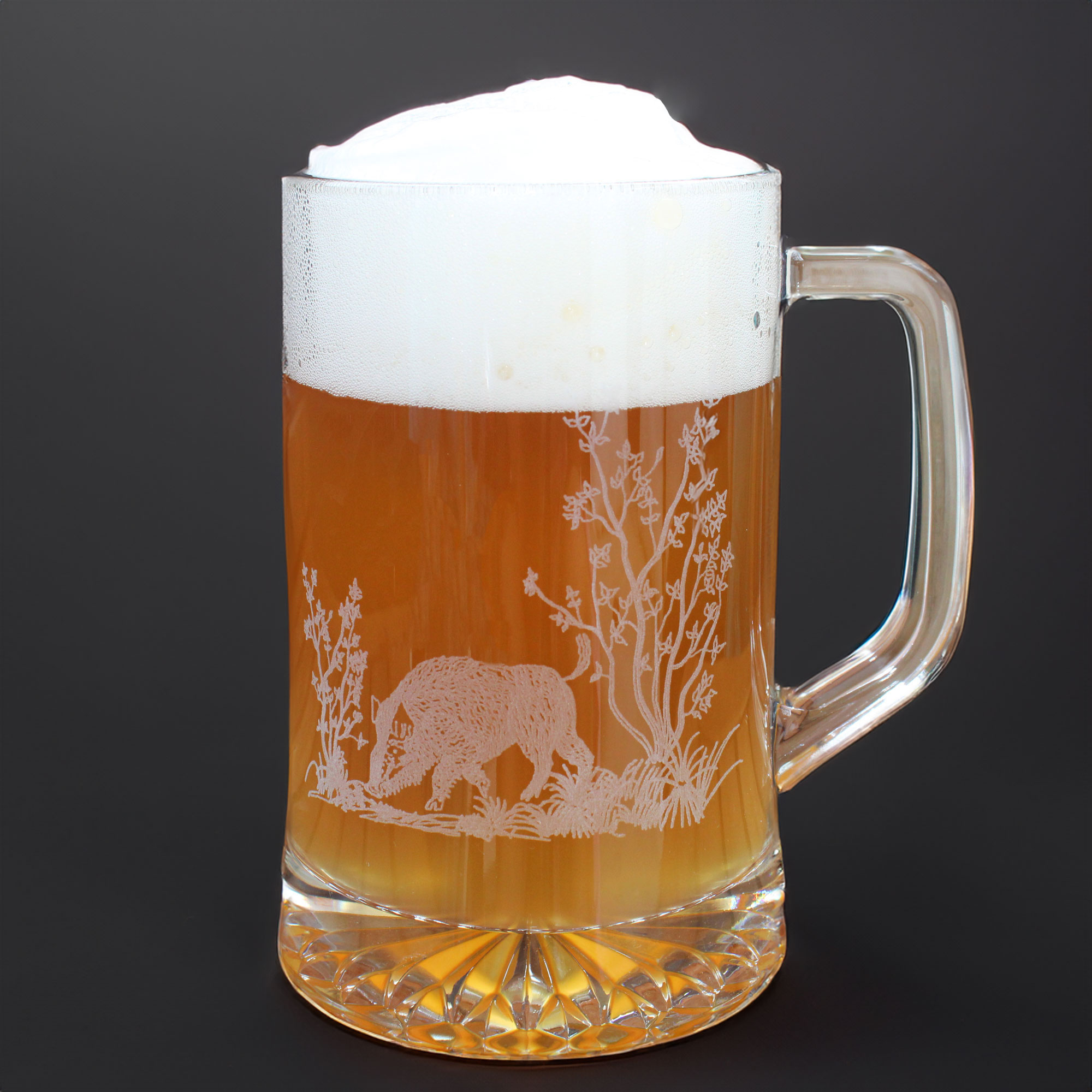 Bierglas mit Gravur Wildschwein /Maxim/