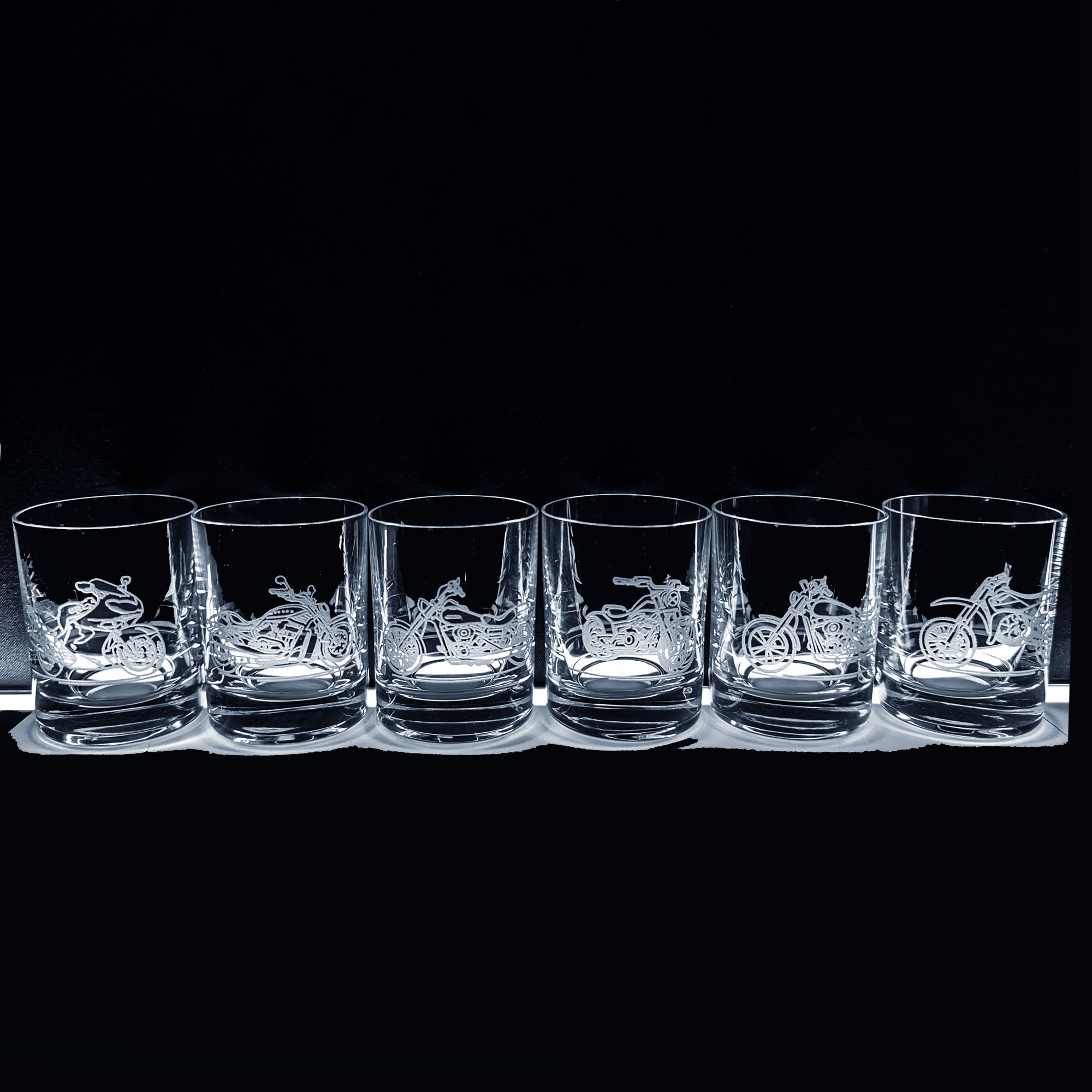 6 Schnapsgläser Motorräder 60 ml