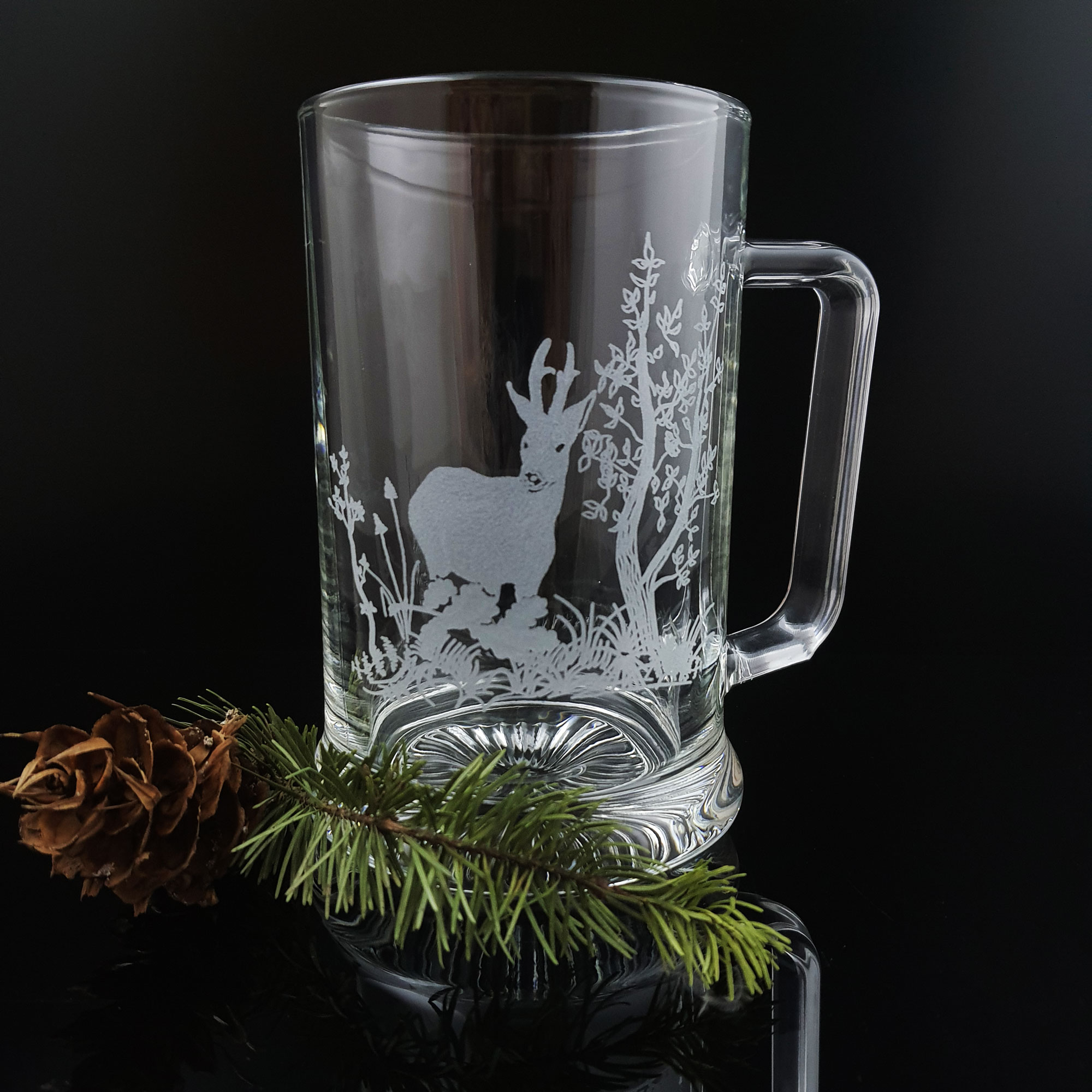 Bierglas mit Gravur Reh /Maxim/