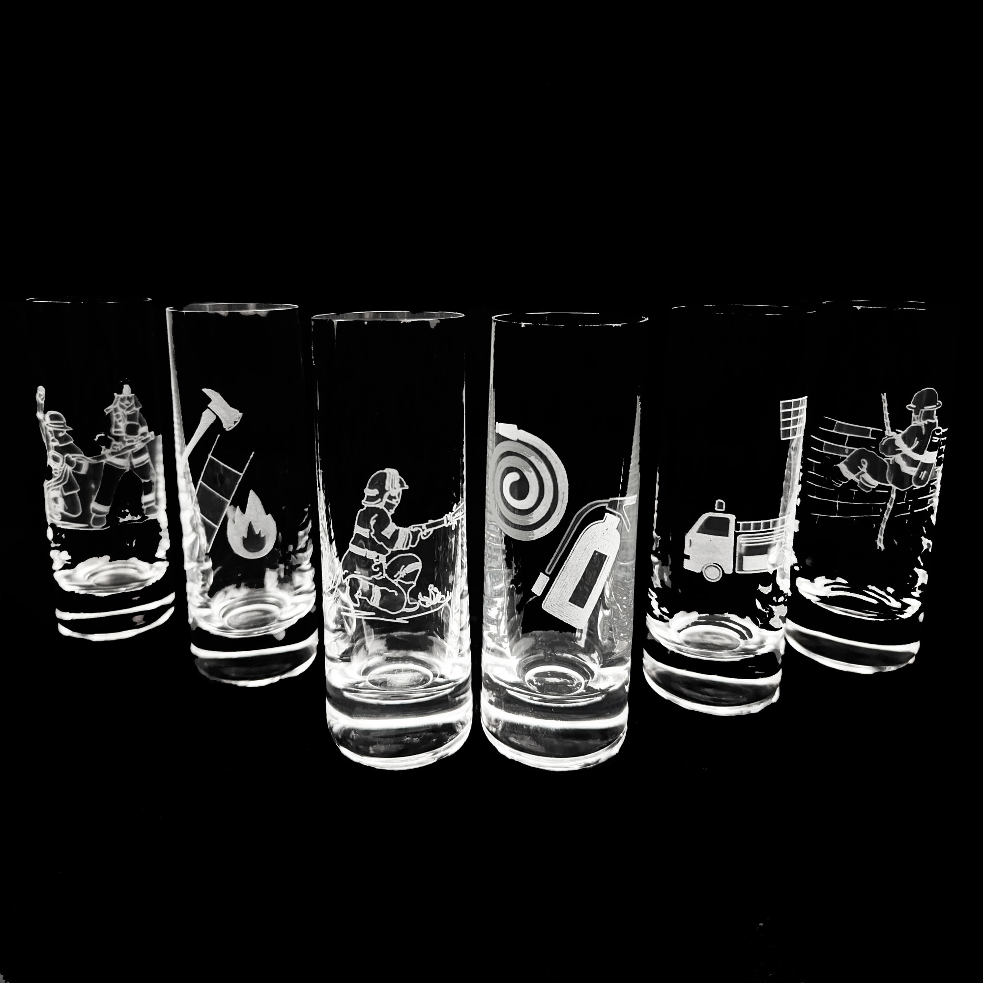 6 Schnapsgläser Feuerwehr 50 ml