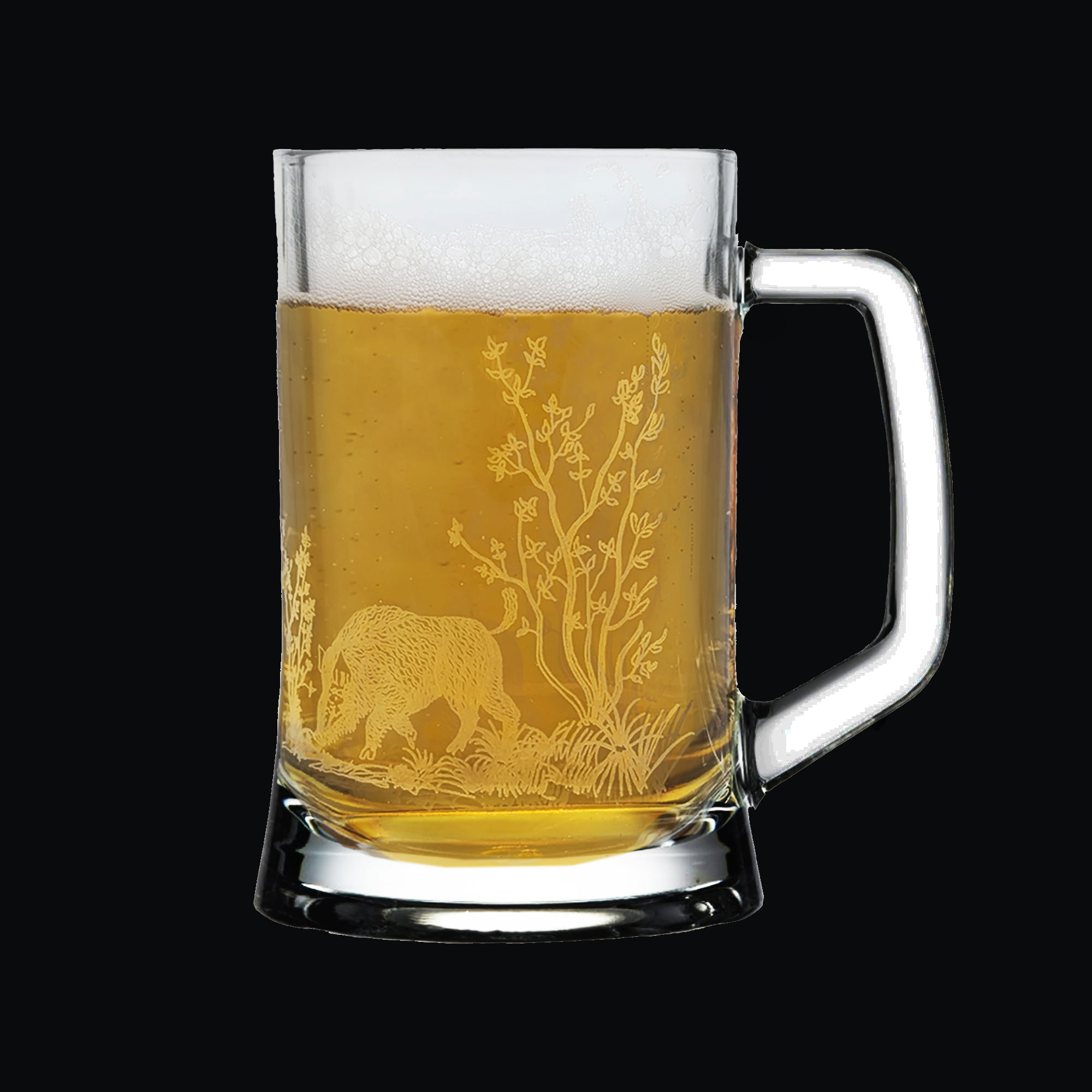Bierglas mit Gravur Wildschwein Pub