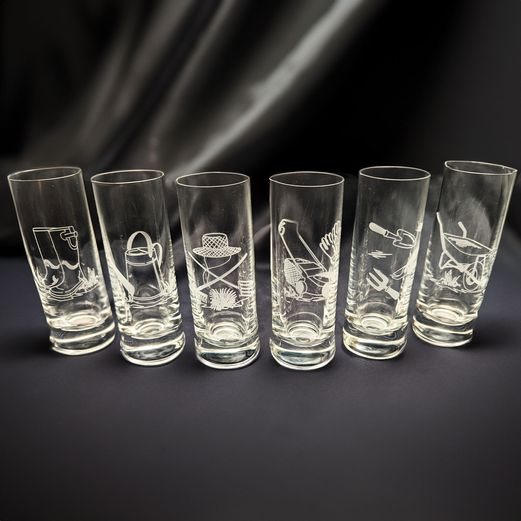 6 Schnapsgläser Gartenarbeiten 50 ml